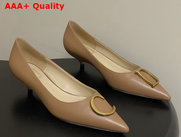 Dior Initials Pump in Tan Calfskin Replica