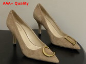 Dior Initials Pump in Tan Suede Goatskin Replica