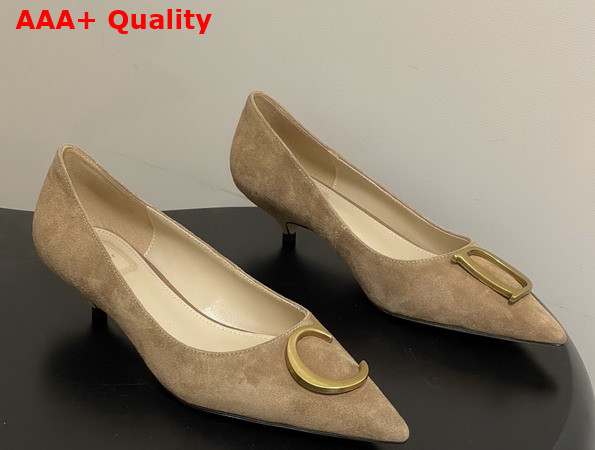 Dior Initials Pump in Tan Suede Goatskin Replica
