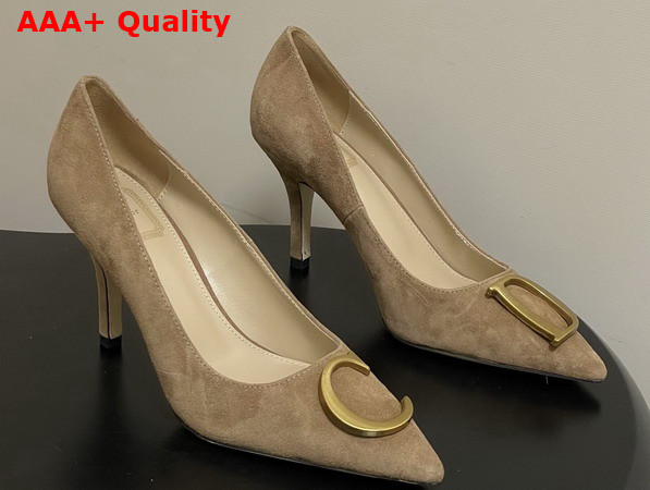 Dior Initials Pump in Tan Suede Goatskin Replica