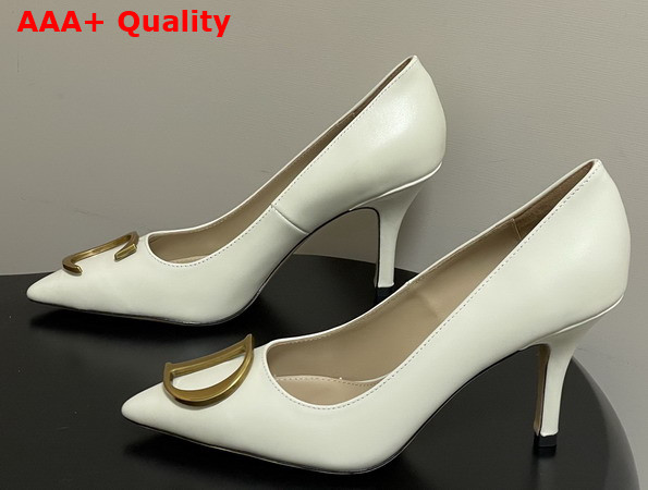 Dior Initials Pump in White Calfskin Replica