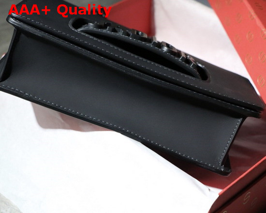 Dior J Adior Flap Bag in Black Calfskin with Black Hardware Replica