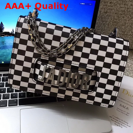 Dior J Adior Flap Bag in Black and White Printed Calfskin Replica