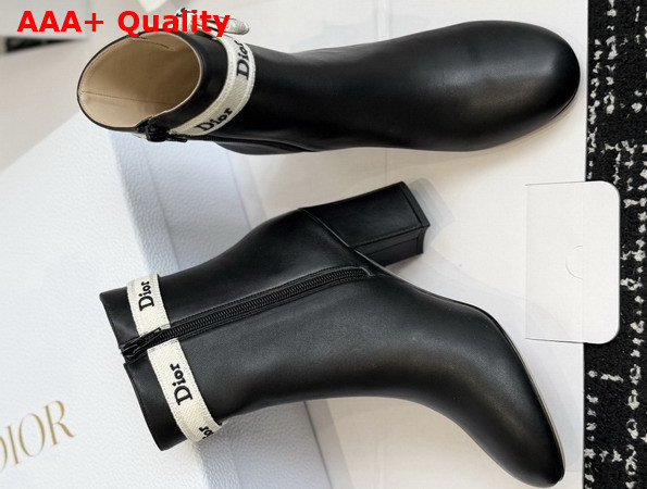 Dior J Adior Heeled Ankle Boot Black Lambskin Replica