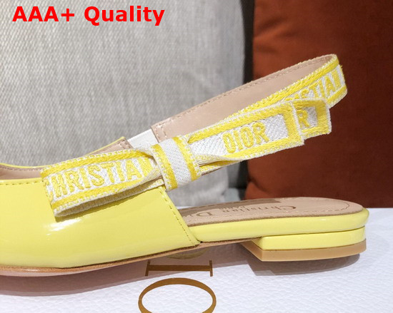 Dior J Adior Slingback Ballerina Flat Yellow Patent Calfskin Replica
