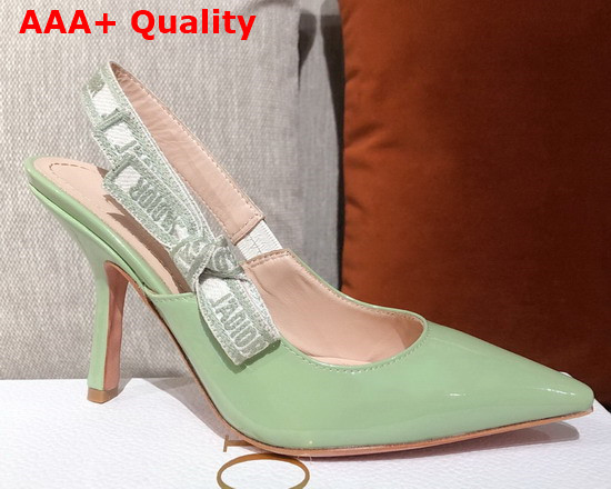 Dior J Adior Slingback Pump Light Green Patent Calfskin Replica