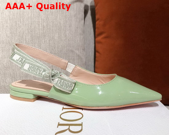 Dior J Adior Slingback Pump Light Green Patent Calfskin Replica