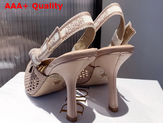 Dior J Adior Slingback Pump Nude Mesh Embroidery Replica