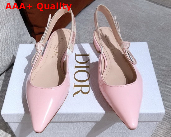 Dior J Adior Slingback Pump Pink Patent Calfskin Replica