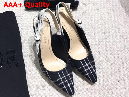 Dior J Adior Tartan Wool Slingback Replica