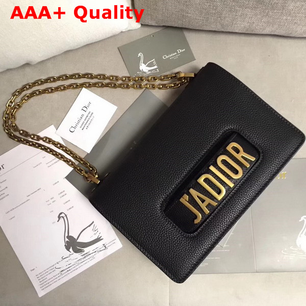 Dior J adior Flap Bag in Black Grained Calfskin Replica
