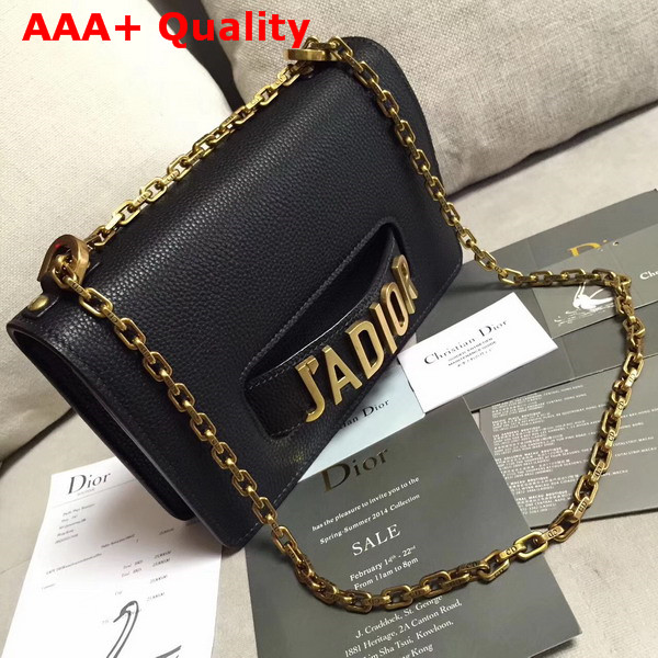 Dior J adior Flap Bag in Black Grained Calfskin Replica
