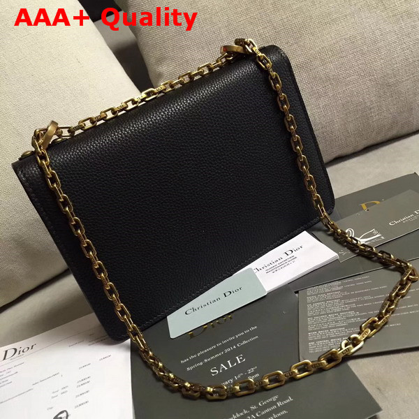 Dior J adior Flap Bag in Black Grained Calfskin Replica
