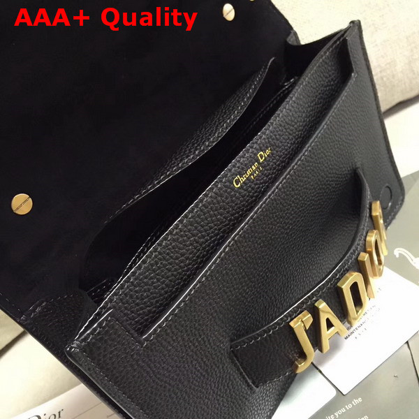 Dior J adior Flap Bag in Black Grained Calfskin Replica