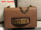 Dior J adior Flap Bag in Brown Grained Calfskin Replica