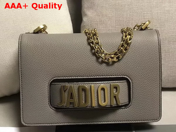 Dior J adior Flap Bag in Grey Grained Calfskin Replica