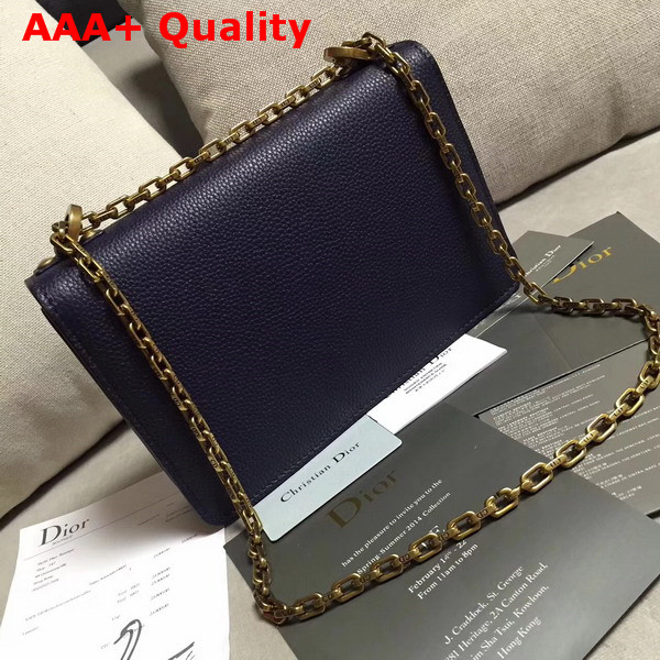 Dior J adior Flap Bag in Navy Blue Grained Calfskin Replica