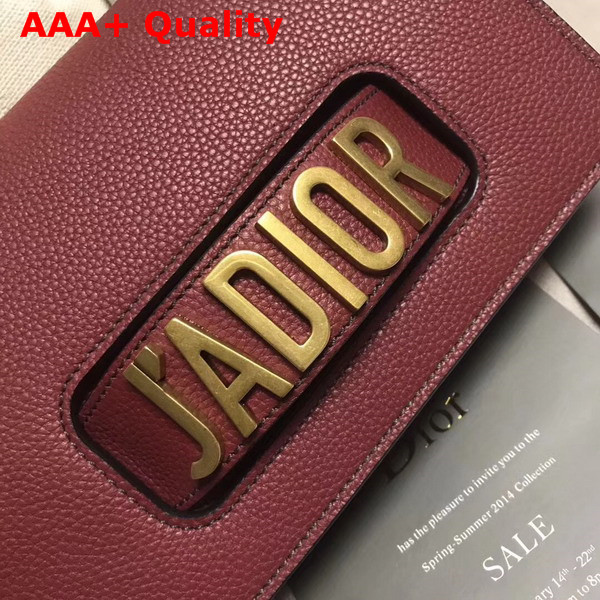 Dior J adior Flap Bag in Oxblood Grained Calfskin Replica