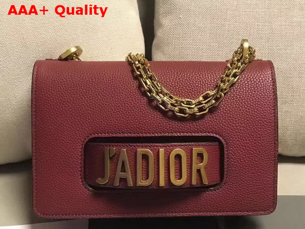 Dior J adior Flap Bag in Oxblood Grained Calfskin Replica