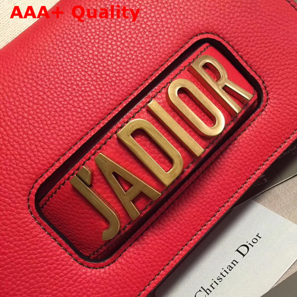Dior J adior Flap Bag in Red Grained Calfskin Replica