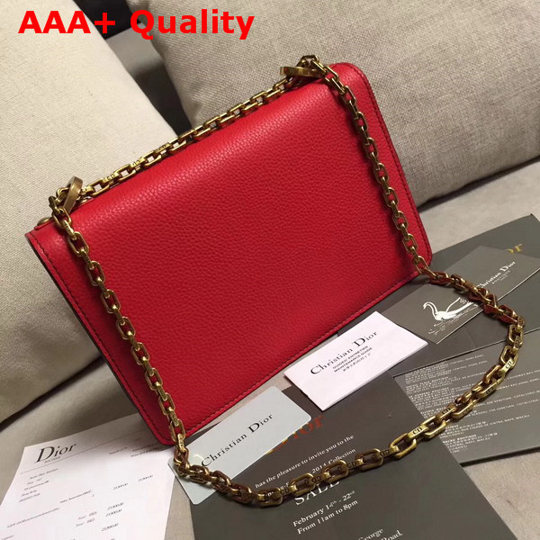 Dior J adior Flap Bag in Red Grained Calfskin Replica