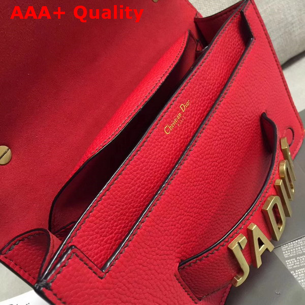 Dior J adior Flap Bag in Red Grained Calfskin Replica