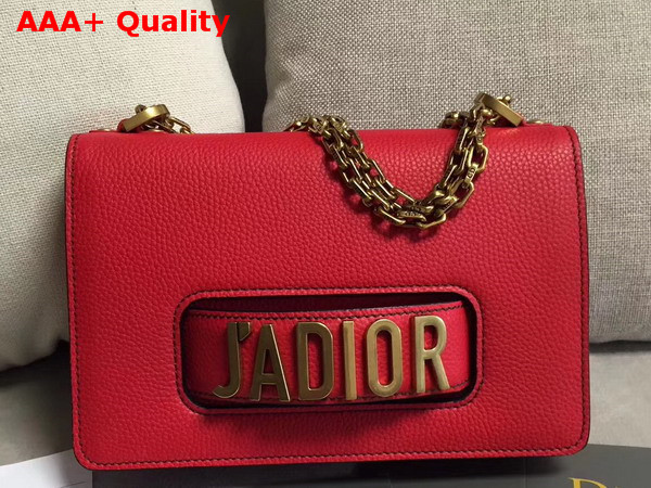 Dior J adior Flap Bag in Red Grained Calfskin Replica
