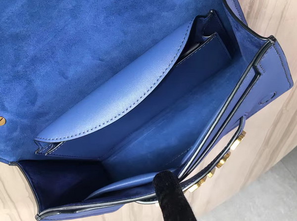Dior J adior Flap Bag with Chain Light Blue Calfskin For Sale