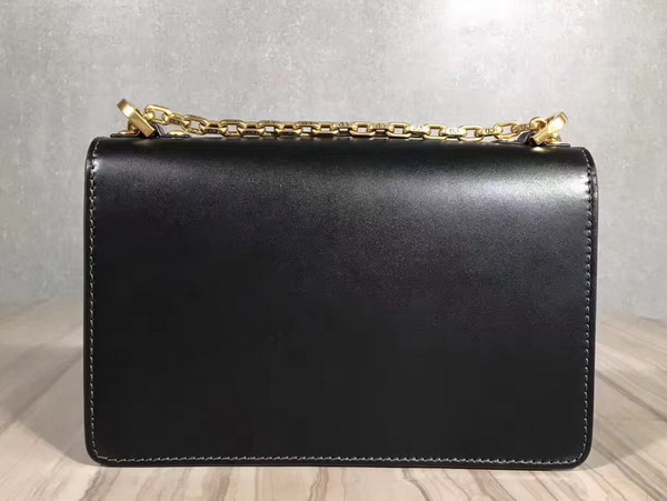 Dior J adior Flap Bag with Chain in Black Calfskin For Sale