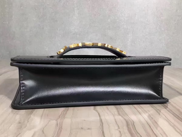 Dior J adior Flap Bag with Chain in Black Calfskin For Sale
