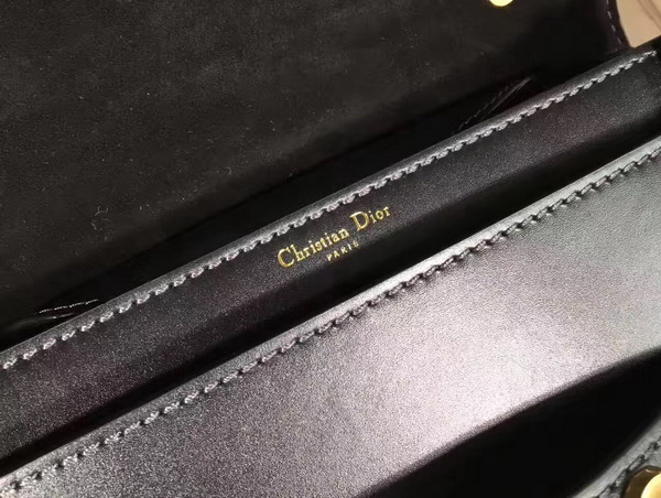 Dior J adior Flap Bag with Chain in Black Calfskin For Sale