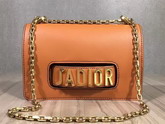 Dior J adior Flap Bag with Chain in Brown Calfskin For Sale