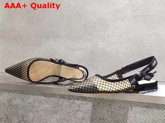 Dior J adior Flat Shoe in Black Mesh Replica