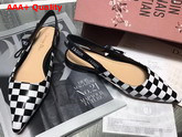 Dior J adior Flat Shoe in Black and White Printed Calfskin Leather Replica