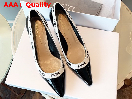 Dior Jadior 10cm Pump in Black Patent Calfskin Replica