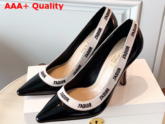 Dior Jadior 10cm Pump in Black Patent Calfskin Replica