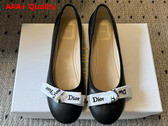 Dior Jadior Ballet Flat in Black Lambskin Replica