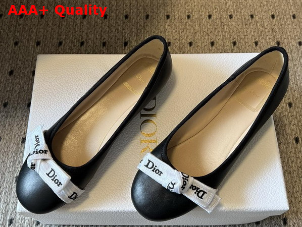 Dior Jadior Ballet Flat in Black Lambskin Replica