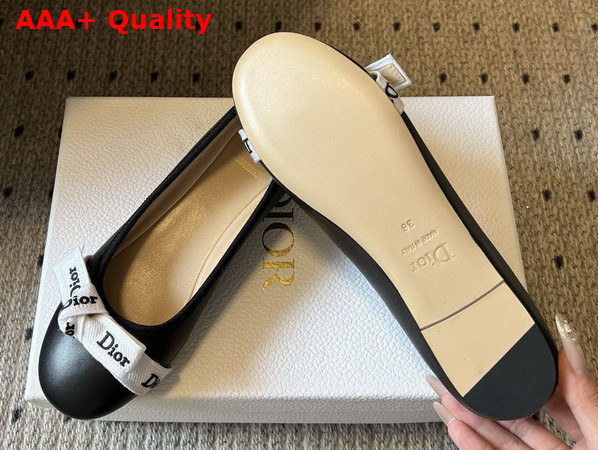 Dior Jadior Ballet Flat in Black Lambskin Replica