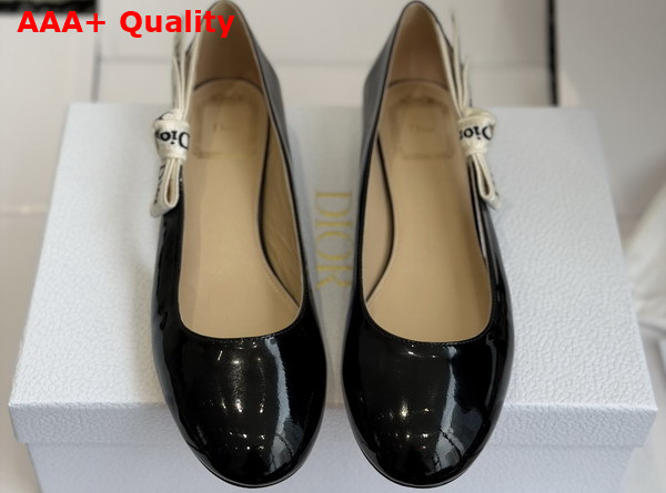 Dior Jadior Ballet Flat in Black Patent Calfskin Replica