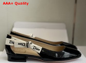 Dior Jadior Ballet Flat in Black Patent Calfskin Replica