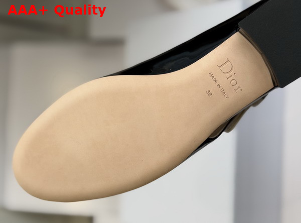 Dior Jadior Ballet Flat in Black Patent Calfskin Replica