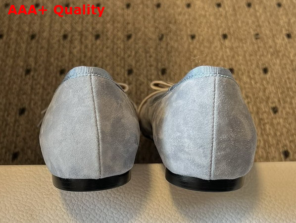 Dior Jadior Ballet Flat in Sky Blue Suede Goatskin Replica