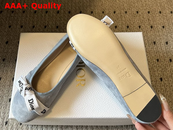 Dior Jadior Ballet Flat in Sky Blue Suede Goatskin Replica