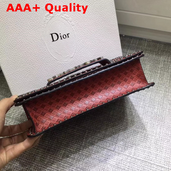 Dior Jadior Flap Bag in Red Studded Calfskin Replica