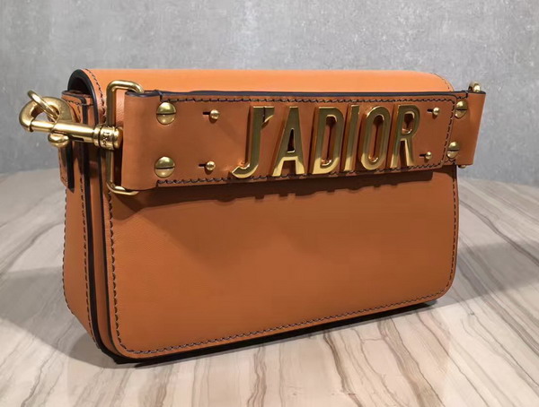 Dior Jadior Flap Bag with Shoulder Strap Light Brown Calfskin For Sale