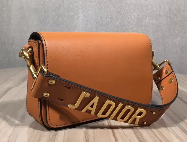 Dior Jadior Flap Bag with Shoulder Strap Light Brown Calfskin For Sale