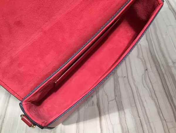 Dior Jadior Flap Bag with Shoulder Strap Red Calfskin For Sale