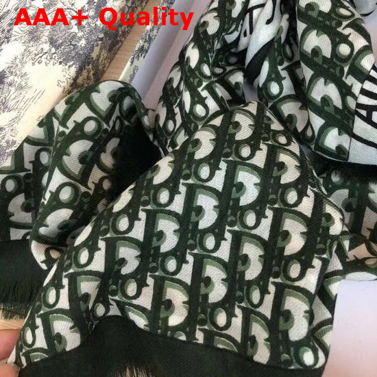 Dior Jadior Oblique Square Scarf in Green Replica