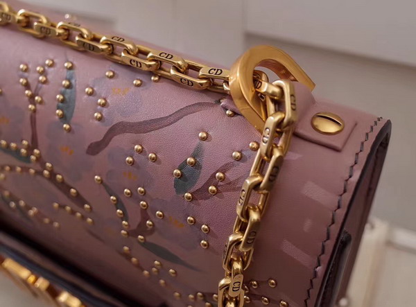 Dior Jadior Studded Flap Bag with Chain in Light Pink Calfskin For Sale